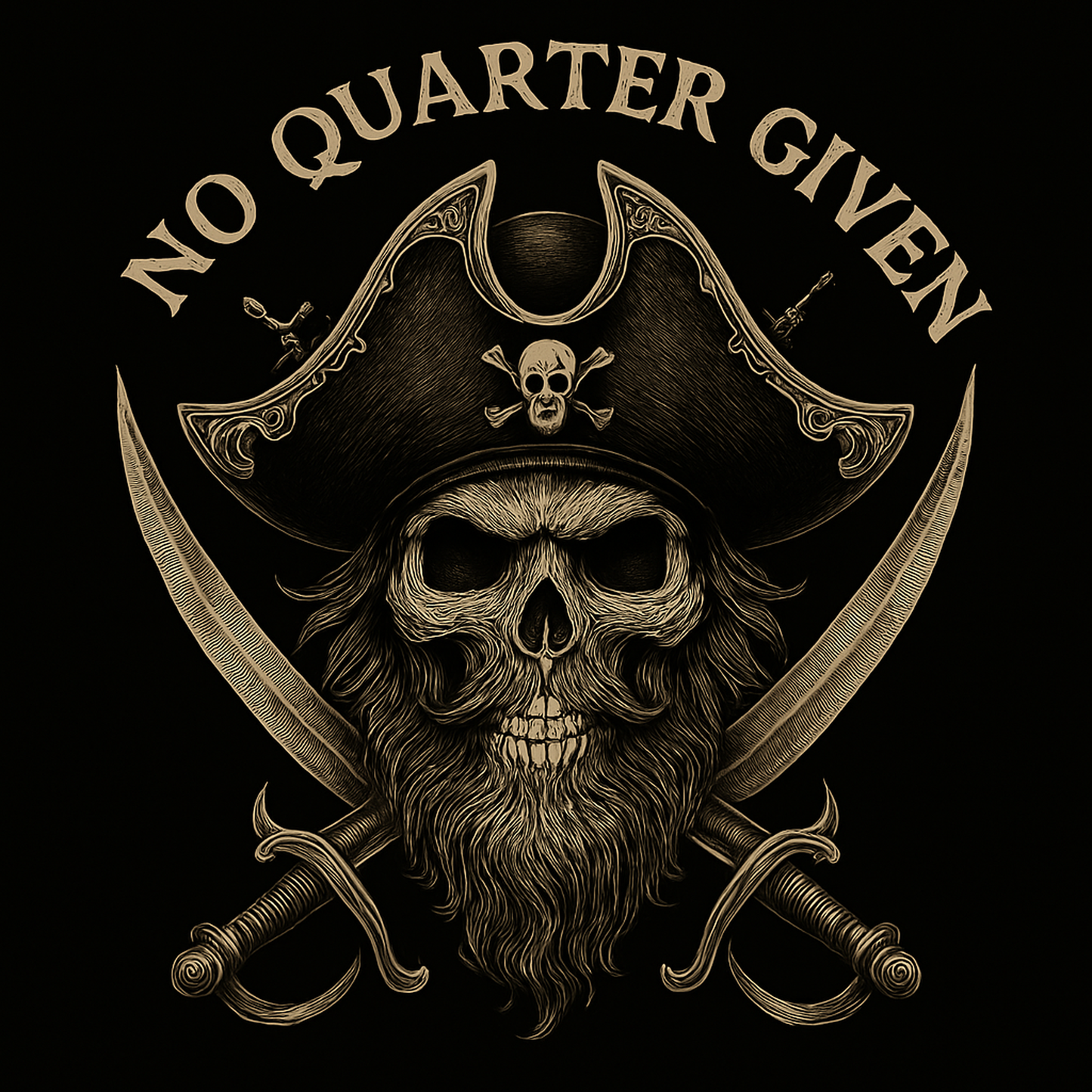 "No Quarter Given" Pirate Skull Tee – Tactical Goon Edition